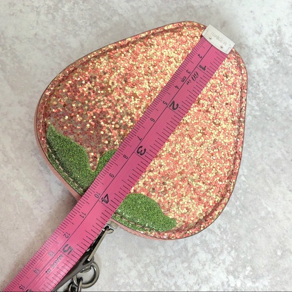 NWOT Coach Strawberry Glitter Coin Case Wristlet - Picture 6 of 8